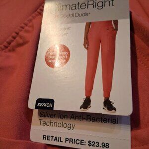 ClimateRight by Cuddl Duds Scrub Jogger Pants Vibrant Pink 7 Pocket  NWT